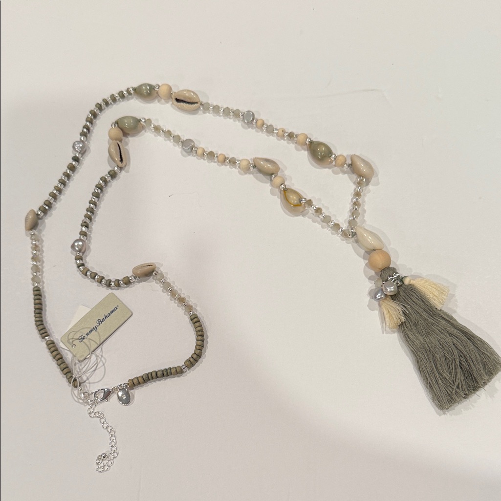 Nwt Tommy Bahama Elegant Beaded Necklace With Tassel 49$